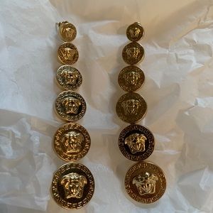 Medusa coin earrings